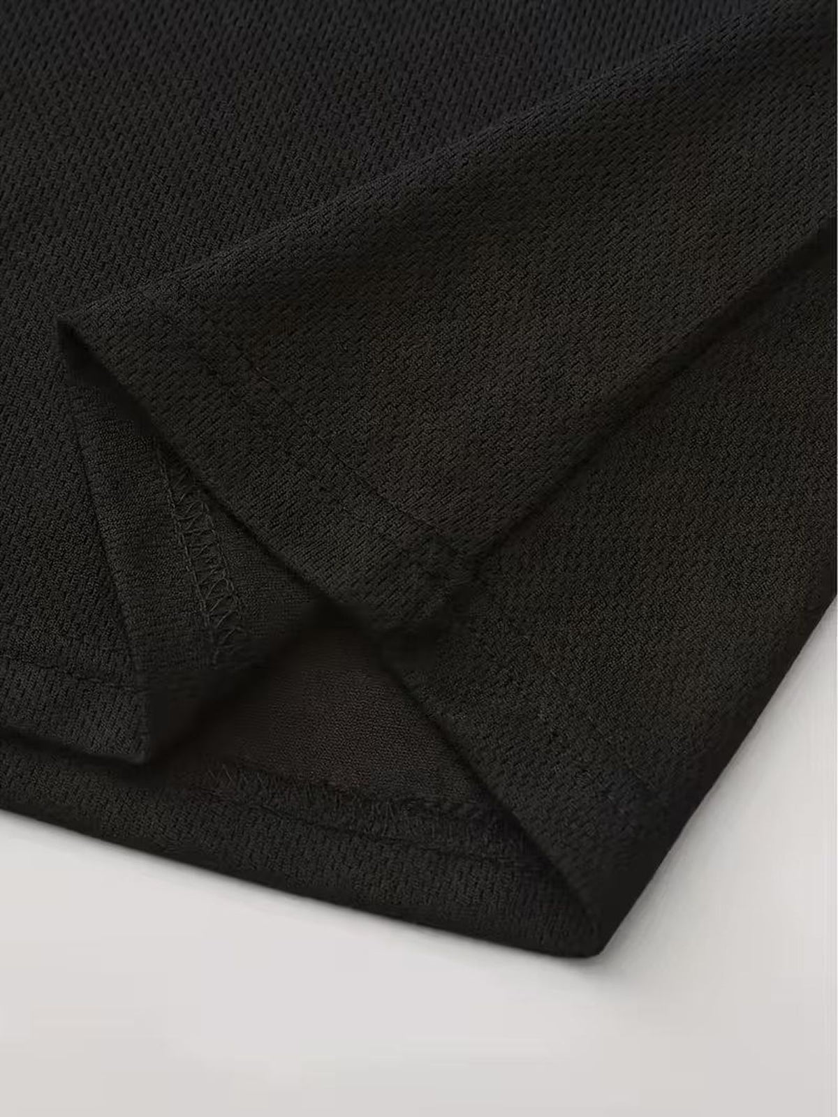 Men'S Versatile Fashion T-Shirt, Unisex Comfortable Short Sleeve Tee, Mesh Breathable Short Sleeve - Black