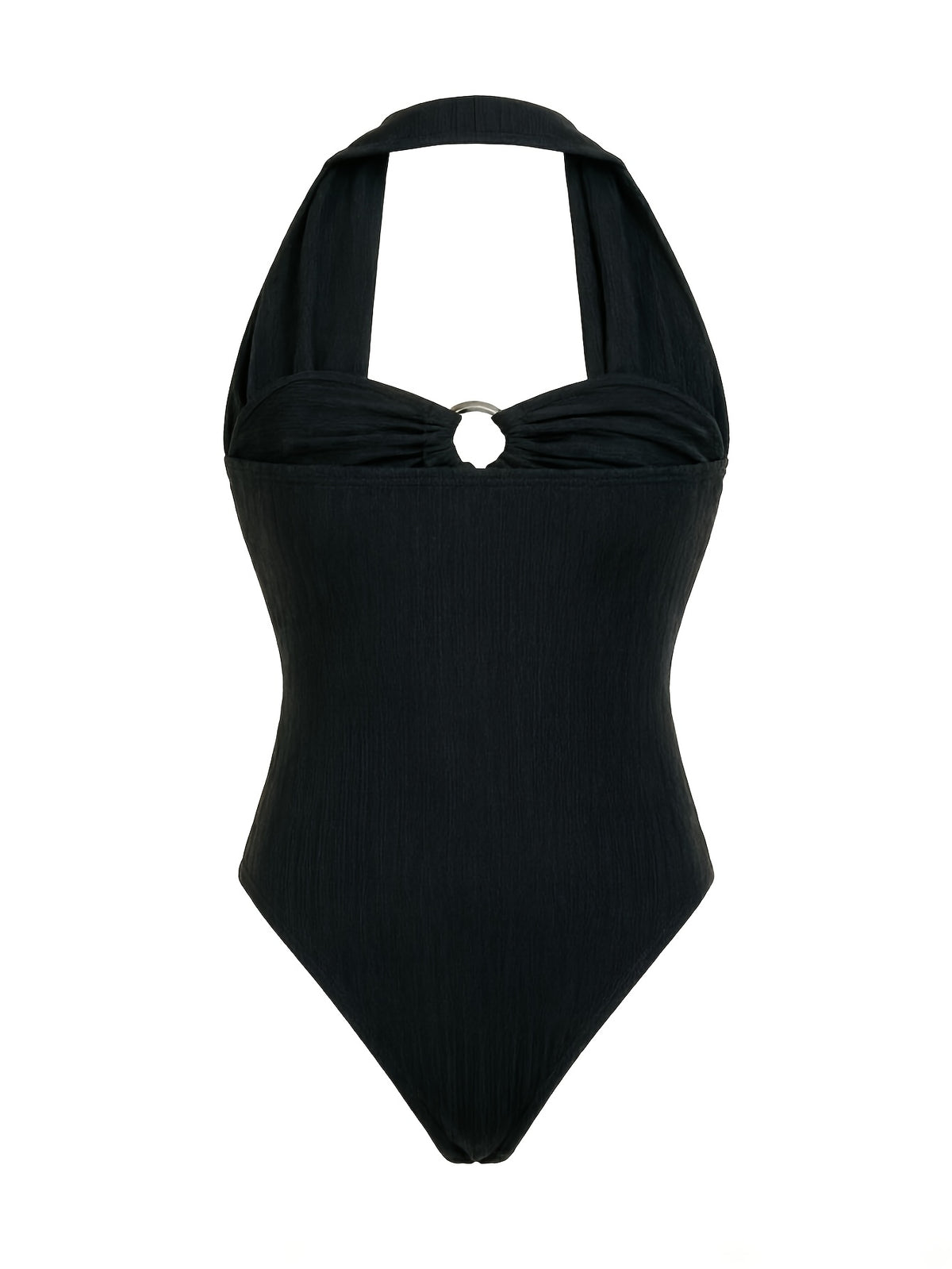 Women'S Y2K French Solid Texture Striped Summer Sweet Spicy Style Bandeau Deep V Neck Cami Jumpsuit, Comfortable for Beach Vacation (Additions Not Included, ZLLZ) - Black