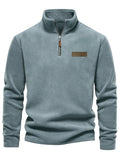 Autumn Winter Ultra-Soft Fleece Top, Excellent Warmth, Effortlessly Creating American Street Trendy Style, New Season - Gray Blue