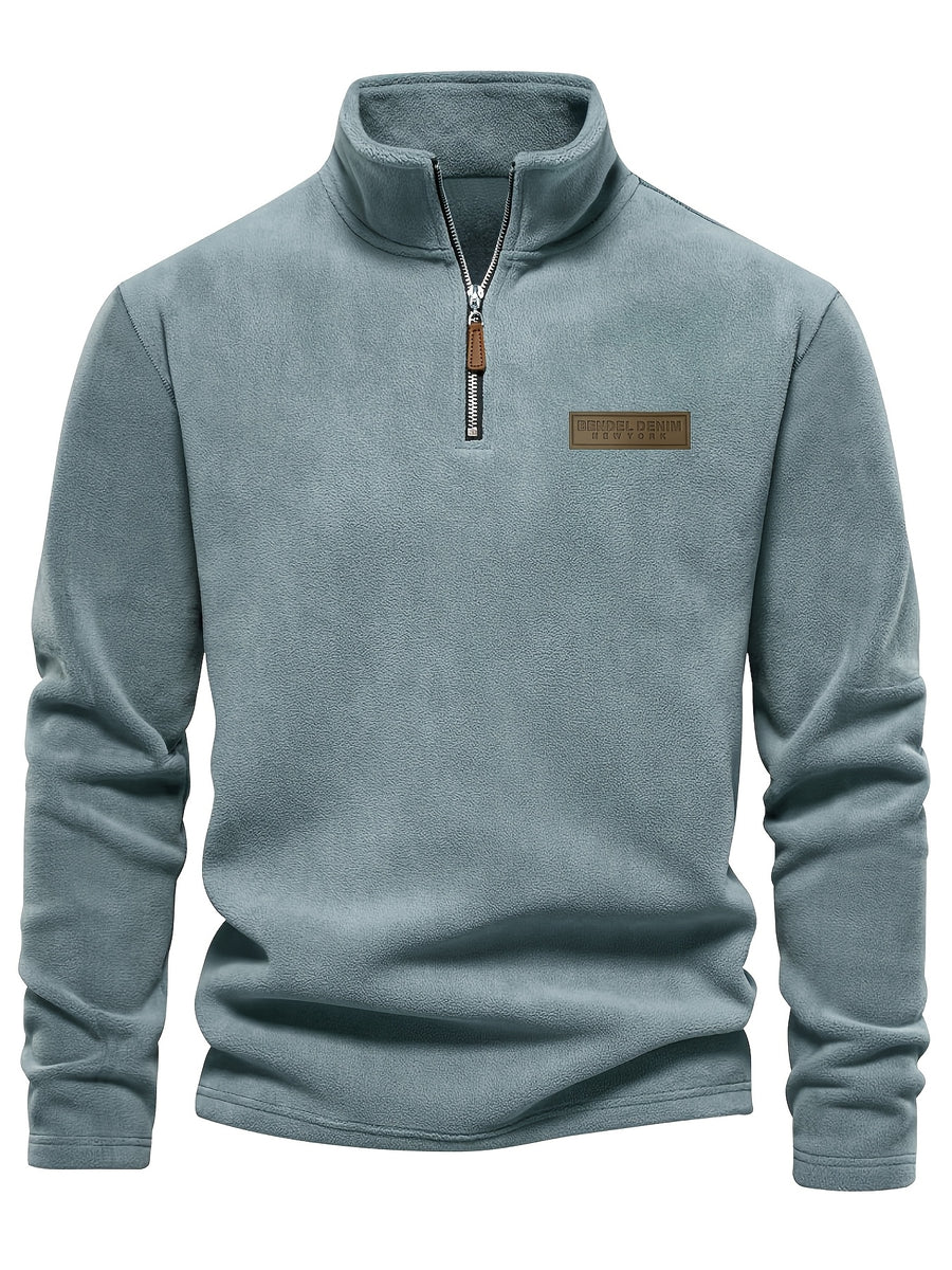 Autumn Winter Ultra-Soft Fleece Top, Excellent Warmth, Effortlessly Creating American Street Trendy Style, New Season - Gray Blue