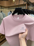 Kartmar CRRTMARO Summer New Round Neck Quick-Dry Short Sleeve T-Shirt Men'S Youth Loose Casual Short Sleeve Top Men'S Clothing SP - Tender Pink