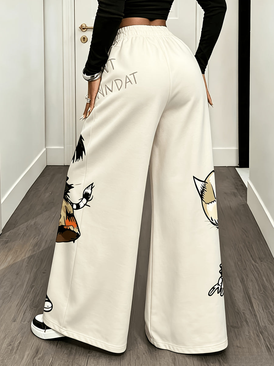 Gothic Kawaii Cartoon Printed Women'S Trousers, Mixed Colors, Multiple Sizes Available, Fashionable And Comfortable for Daily Wear, Unique Design Adds Trendy Charm - mixed color a