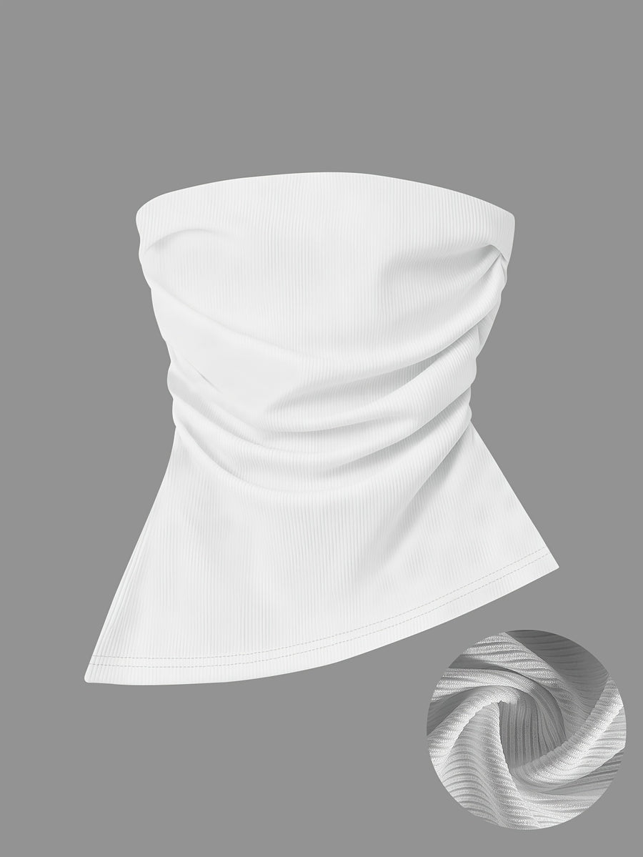 European And American Style Women'S Tube Top, New Pleated Slim-Fitting Split Hot Style Sleeveless Vest for Spring, Summer And Autumn - White