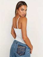 Women'S Strapless Basic Tank Top - White