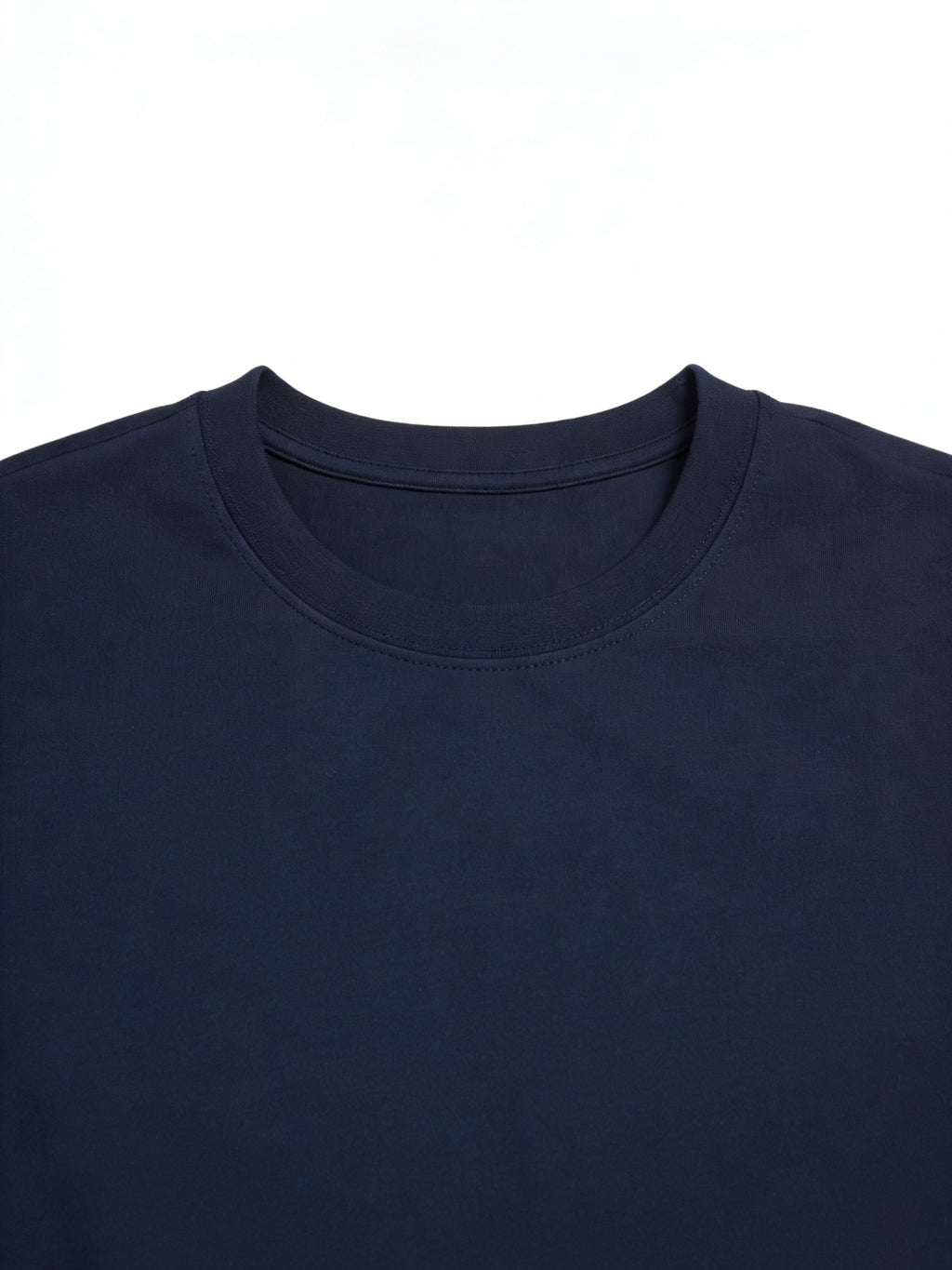Men's Longline Statement Graphic T-Shirt - Bold Contrast Crew Neck Short Sleeve Tee, Lightweight 100% Polyester, Minimalist Regular Fit Summer Casual Top with Contrast Print Suitable for Casual Attire & Layering - Navy Color