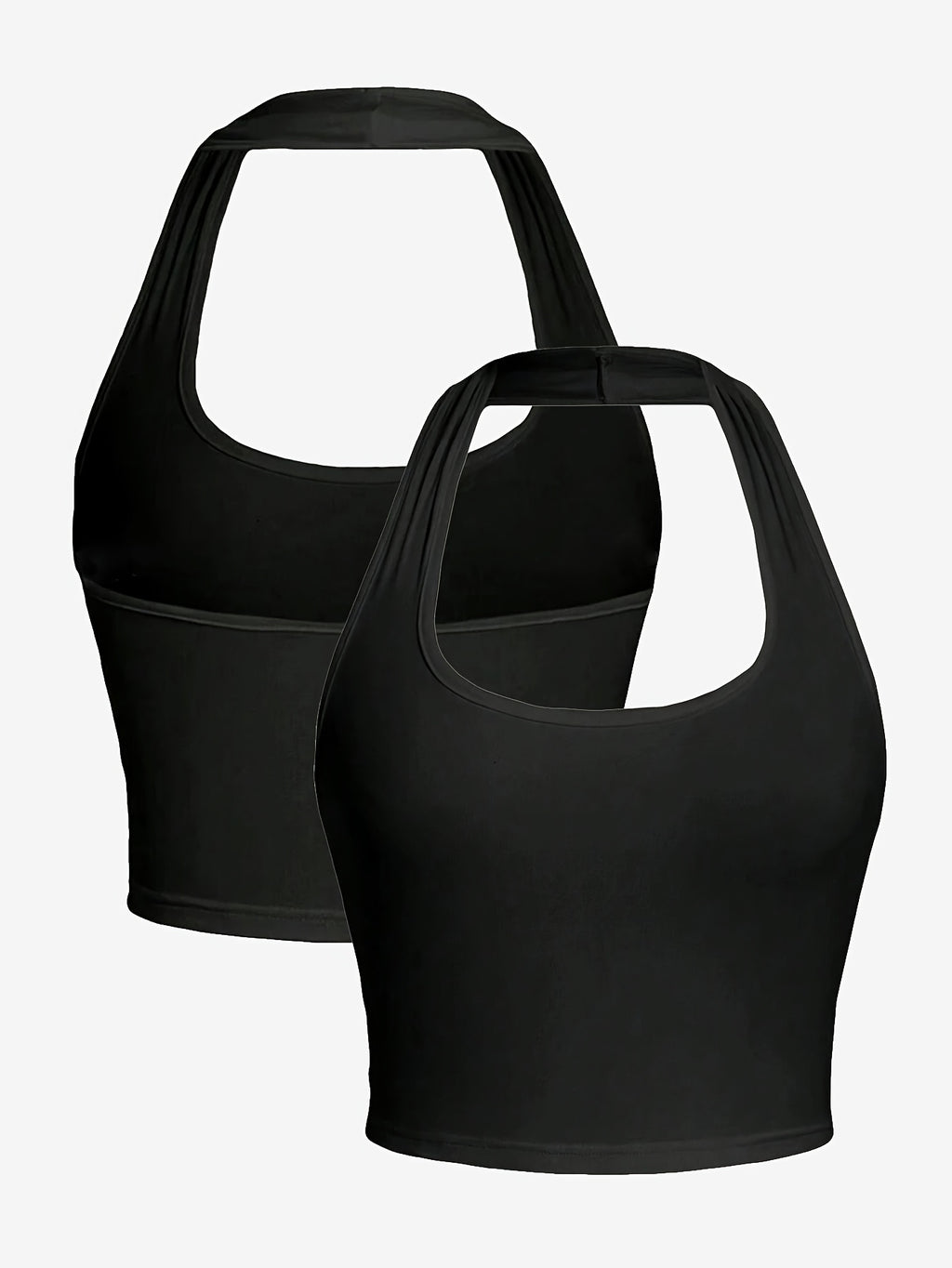 Women's Casual Clothing | Sexy Tank Top | Summer Vest | Summer Top | Sleeveless - Backless - Halter | Y2K | Cute Top | Hanging Neck Top | Halter Tank Top, Base Layer - Black