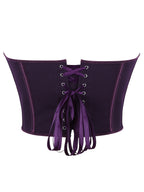 Sexy Women's Strapless Mesh Top, Breathable Double-Layer Frosted Texture, Women's Sexy Court-Style Corset Top - Deep Purple