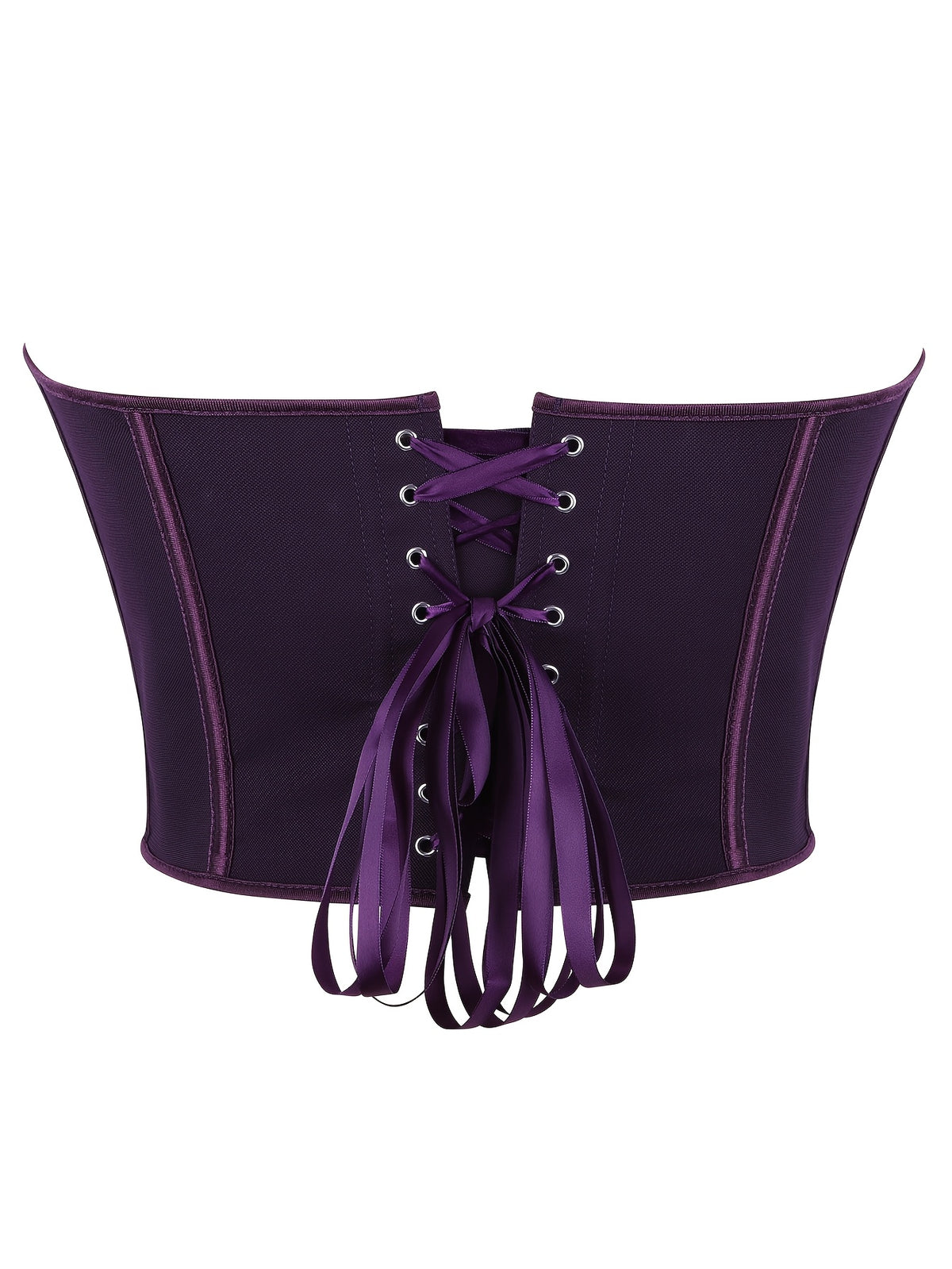 Sexy Women's Strapless Mesh Top, Breathable Double-Layer Frosted Texture, Women's Sexy Court-Style Corset Top - Deep Purple