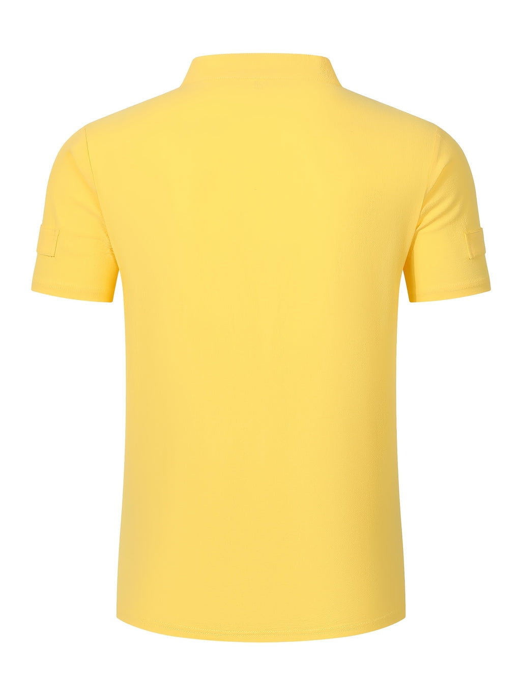 Men's Solid Color V-Neck Short Sleeve T-Shirt, Summer Casual Breathable Solid Color Top, Simple Fashionable Trendy Men's Clothing - Yellow