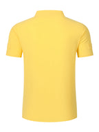 Men's Solid Color V-Neck Short Sleeve T-Shirt, Summer Casual Breathable Solid Color Top, Simple Fashionable Trendy Men's Clothing - Yellow
