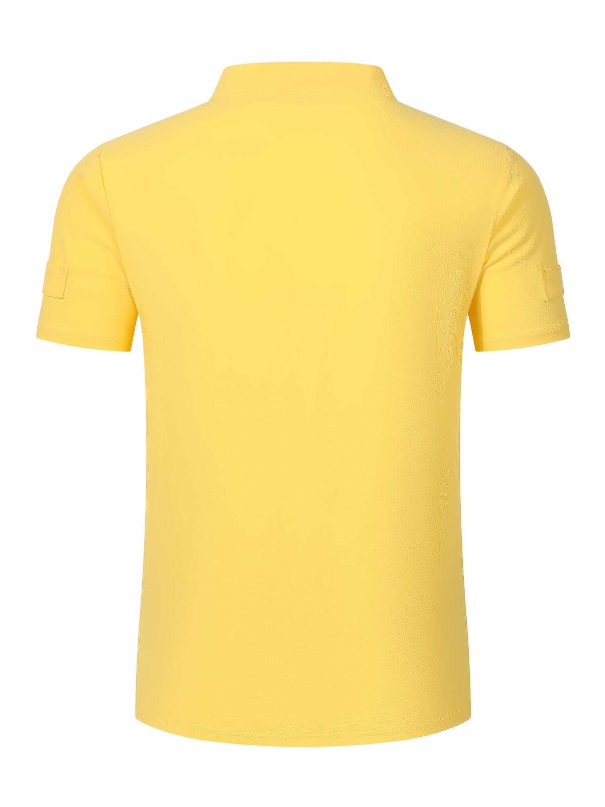 Men's Solid Color V-Neck Short Sleeve T-Shirt, Summer Casual Breathable Solid Color Top, Simple Fashionable Trendy Men's Clothing - Yellow