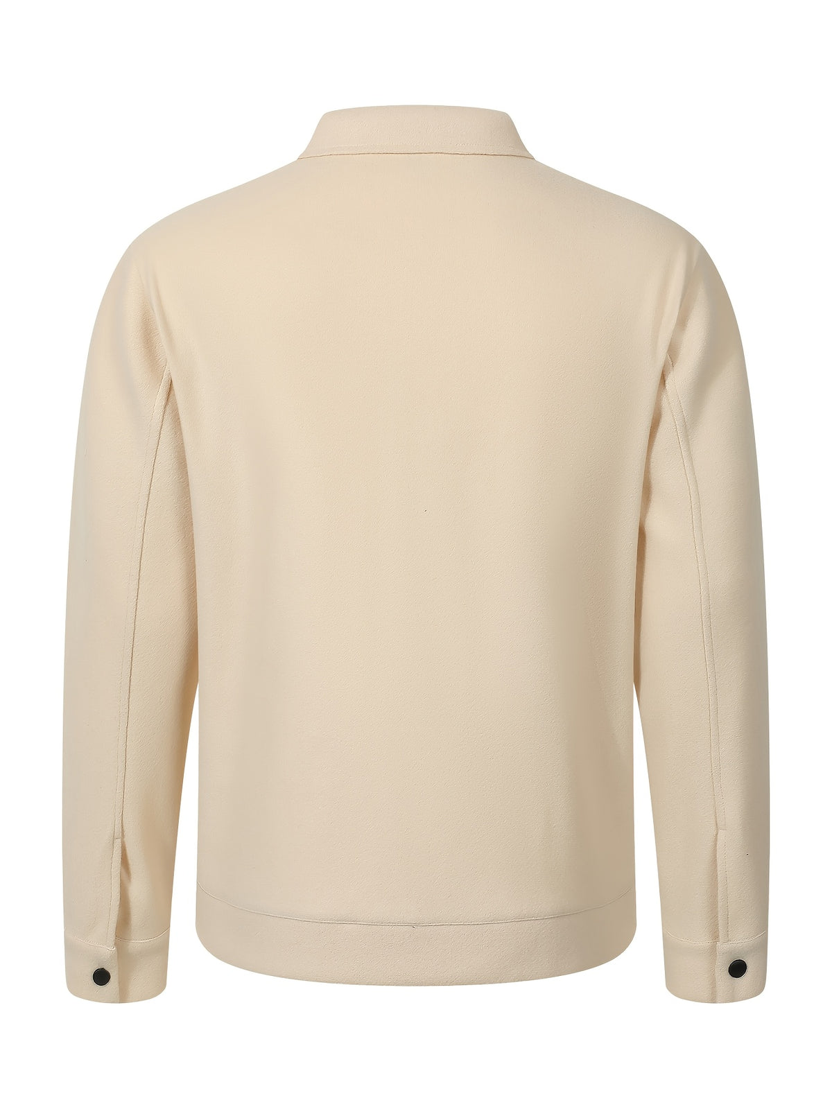 Men's New Autumn/Winter Lapel Tweed Jacket, Loose Drop-Shoulder Snap-Button Design, Multi-Pocket Workwear Style, Business Casual Versatile Outerwear Top - Apricot