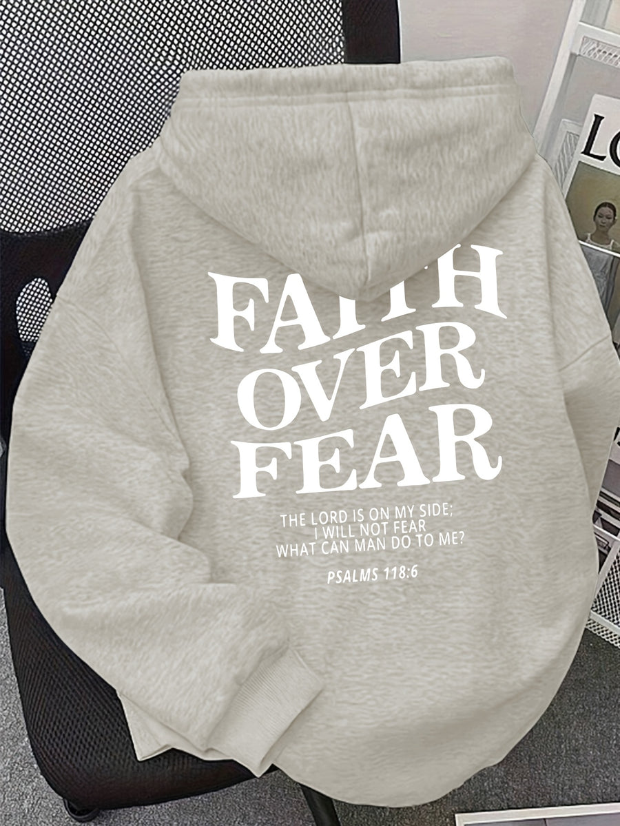 D92 - Women'S Letter Print Hoodie Sweatshirt, Fashion Casual Loose Pullover, Lightweight All-Season Machine Washable Top - DXL576 - White Flower Gray 1