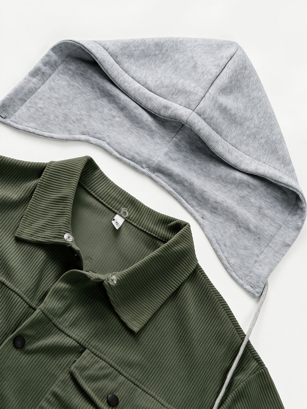 Spring/Autumn Lightweight New Men'S Casual Fashion Multi-Pocket Cargo Hooded Jacket, Detachable Hood Design Men'S Outerwear, Comfortable And Versatile for Various Scenes And Daily Wear - fern green