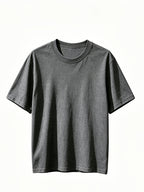 5pcs Set, 5pcs, Solid Color Round-Neck Fashionable Easy Slim-Fit Loose Short-Sleeve T-Shirt, Summer/Spring Women'S 5pcs Top Set, Available in Small Or - Dark Gray