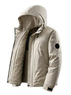 2026 New Padded Coat, Men's Padded Coat, Versatile for Outdoor, Casual, and Daily Wear, Warm Hooded Jacket, Fluffy and Insulated, for Outdoor Outings, Casual Warm Padded Coat, Stylish Outdoor Thickened Padded Coat, Loose Workwear-Style Versatile - Khaki