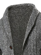 Men'S New Autumn Winter Solid Color Single-Breasted Twisted Flower V-Neck Cardigan, Fashionable, Casual, Versatile, Skin-Friendly, Comfortable, Smooth, Trendy, Slim Fit, Long Sleeved, Warm, Durable, Sporty And Energetic Knitted Jacket - Dark Gray