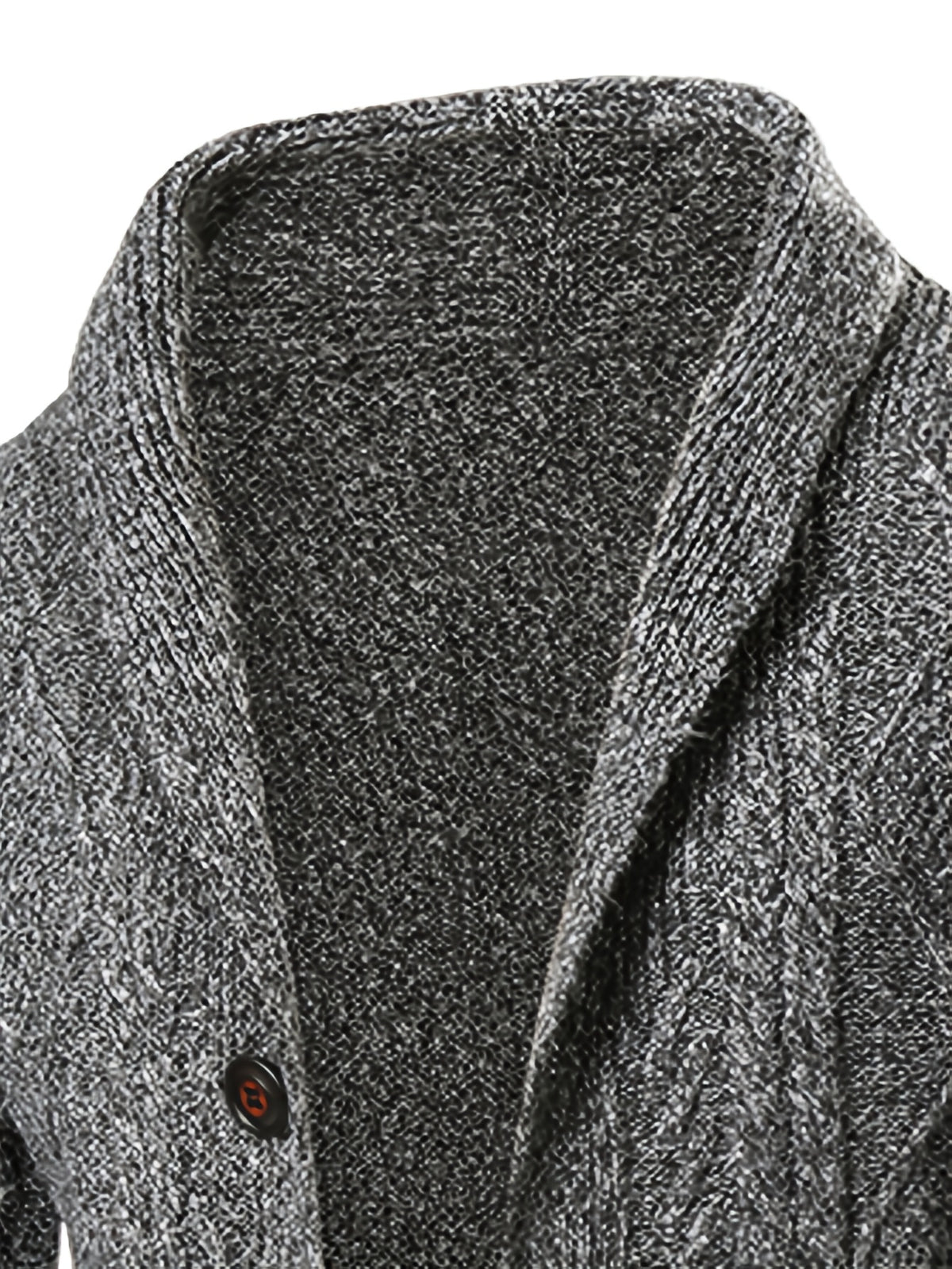 Men'S New Autumn Winter Solid Color Single-Breasted Twisted Flower V-Neck Cardigan, Fashionable, Casual, Versatile, Skin-Friendly, Comfortable, Smooth, Trendy, Slim Fit, Long Sleeved, Warm, Durable, Sporty And Energetic Knitted Jacket - Dark Gray