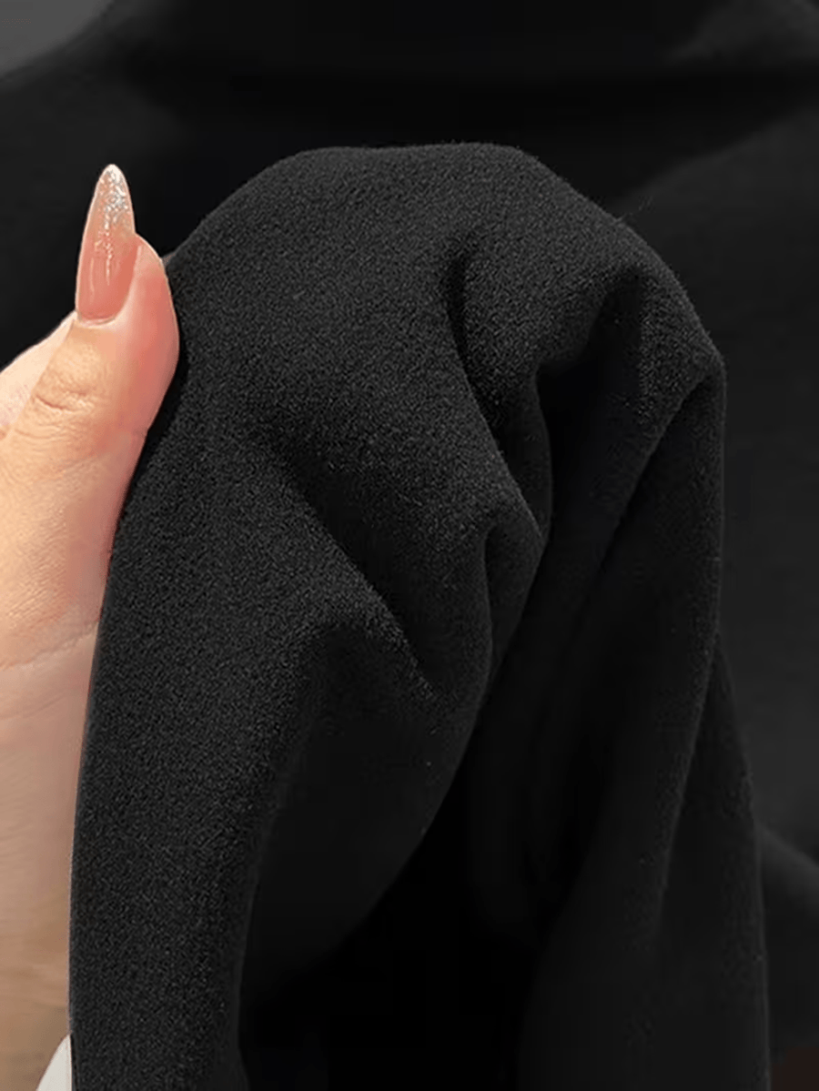 Solid Color Half-Zipper Half-Turtleneck Long Sleeve Top, And Slender Long Sleeve Base Layer T-Shirt, Fall Winter Warm Base Layer Top - Black
