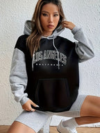 Women'S Fashion Hoodie - Black+Grey