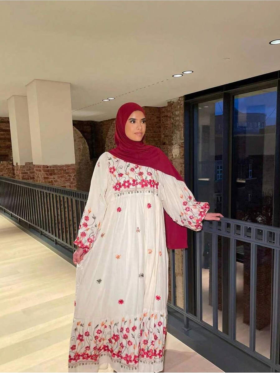 1pc Soft Solid Color Jersey, Plain Long Scarf, Headscarf - Red