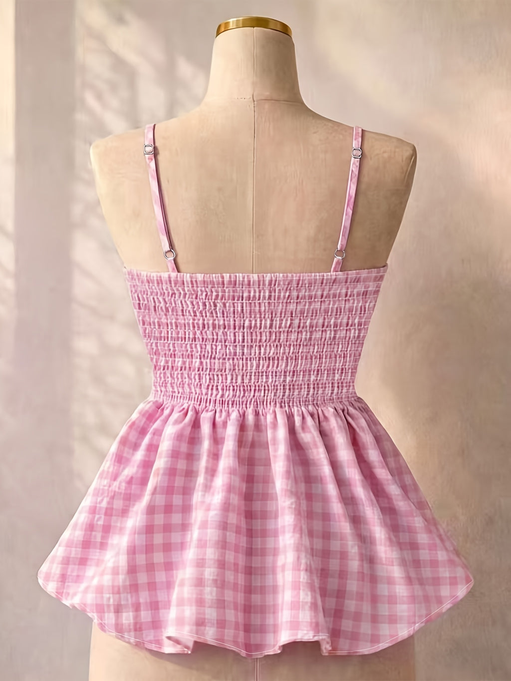Elegant Women's Summer Plaid Camisole Tank Top, Suitable for Vacations, Graduation Ceremonies, Weddings, Back-to, Vintage-style Events, Parties, Luncheons, and Other Occasions. Creates a Cute and Casual Summer Vibe with a Sweet, Romantic Country - Mixed colors