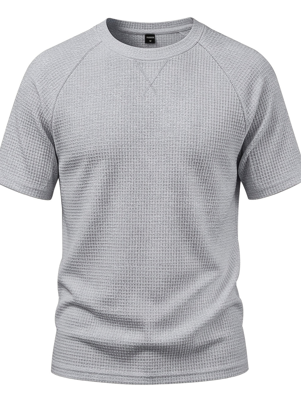 Men's Lightweight Waffle Knit Short Sleeve Shirt, Casual Crew Neck Textured T Shirt with Relaxed Fit Design, Breathable Comfortable Summer Pullover Top for Beach Vacation, Travel, Camping, Outdoor Sports and Casual Attire - Grey