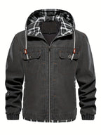 US Size Men'S Outdoor Hooded Jacket - Black