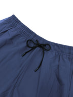 HIDKAT Women's Wide-Leg Trousers - Elastic Waist & Drawstring Pants with Color-Blocking Stripe Design, Floor-Length Straight-Leg Loose Fit Suitable for Outdoor, Travel, Commuting, Hiking, Jogging | - Trousers for Daily Wear Gift for - Blue