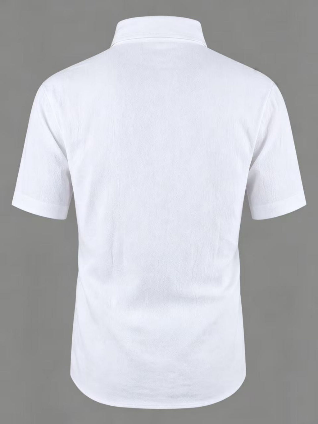 Old Money Style Men's Cuban Collar Short Sleeve Shirt, Linen Texture, Lightweight and Breathable Outdoor Casual Shirt - White