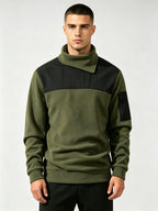 Men'S Autumn And Winter Novelty Sweater Two-Piece Set, Different Sweaters, Fashionable Street Tops - fern green