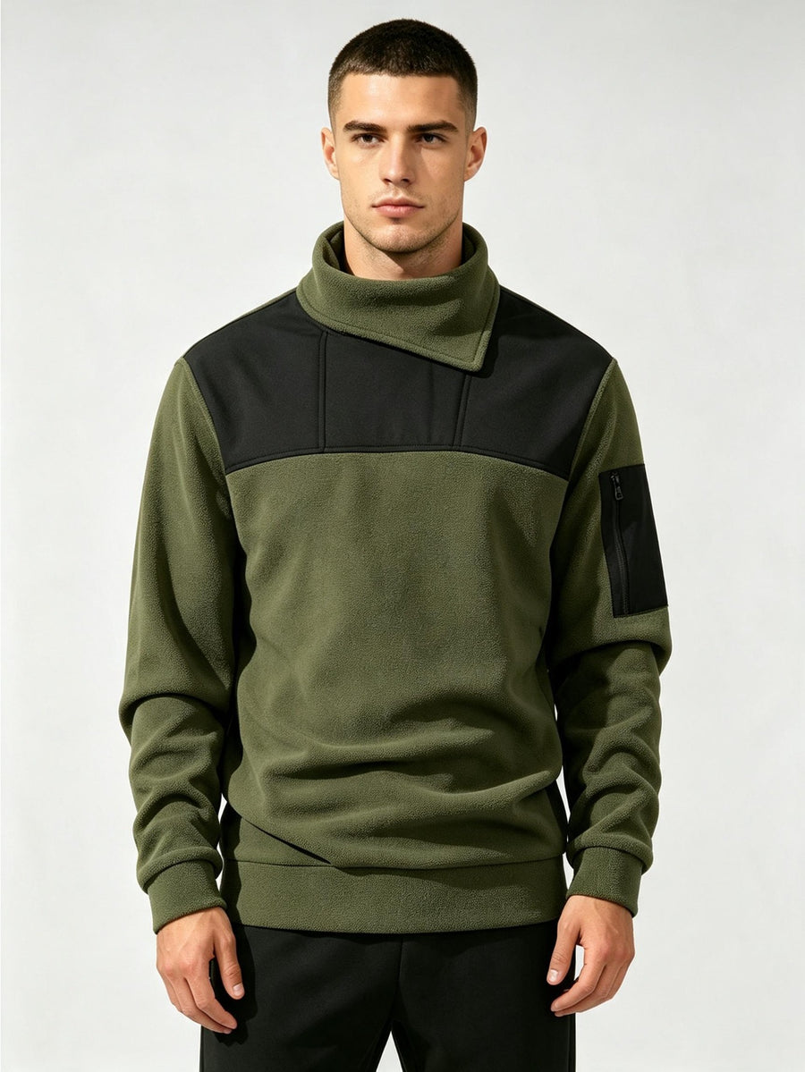 Men'S Autumn And Winter Novelty Sweater Two-Piece Set, Different Sweaters, Fashionable Street Tops - fern green