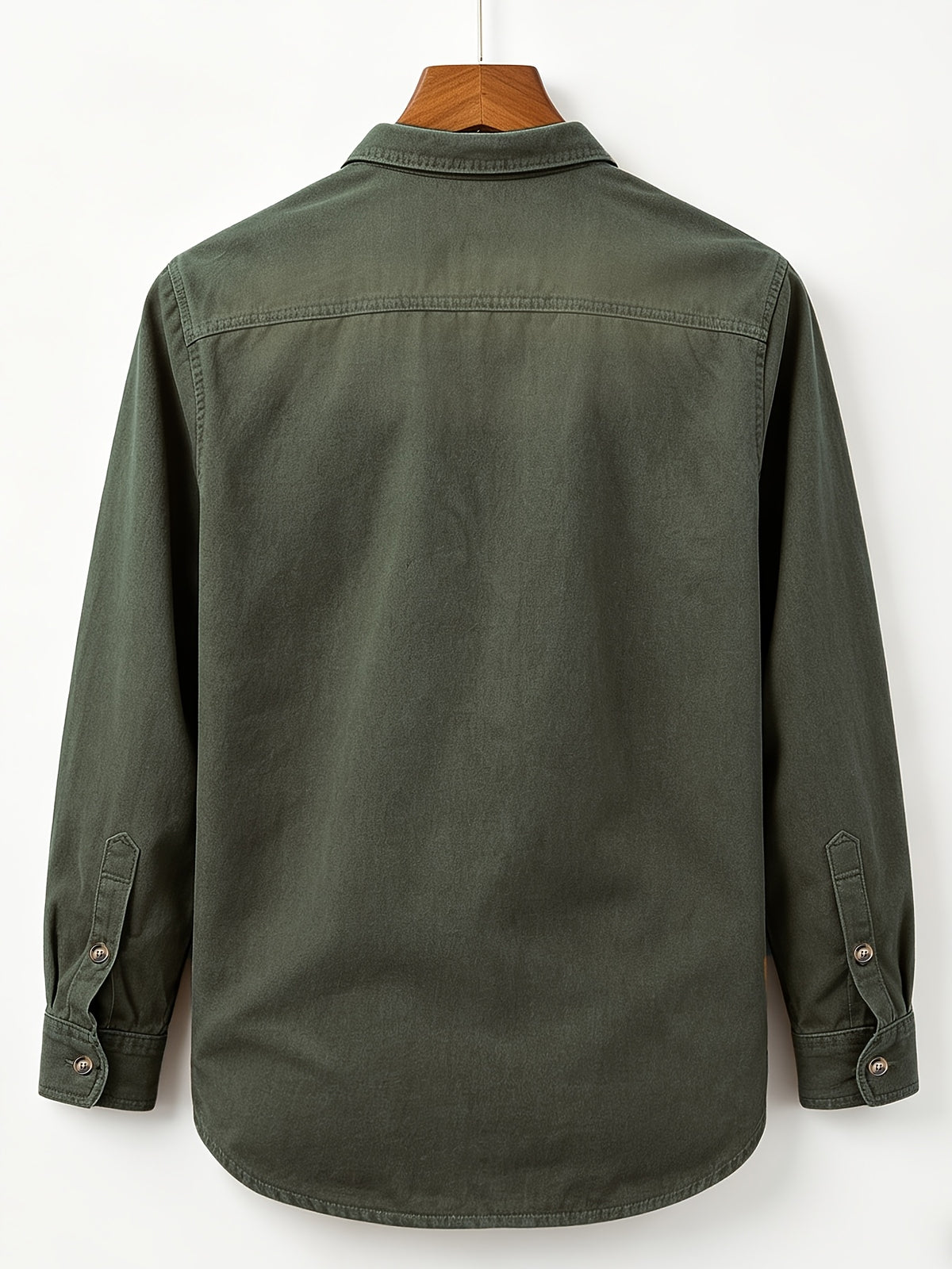 2026 Hot Item All-Season Japanese Military Green Men'S Long Sleeve Denim Shirt Trendy Versatile Denim Shirt - Military Green