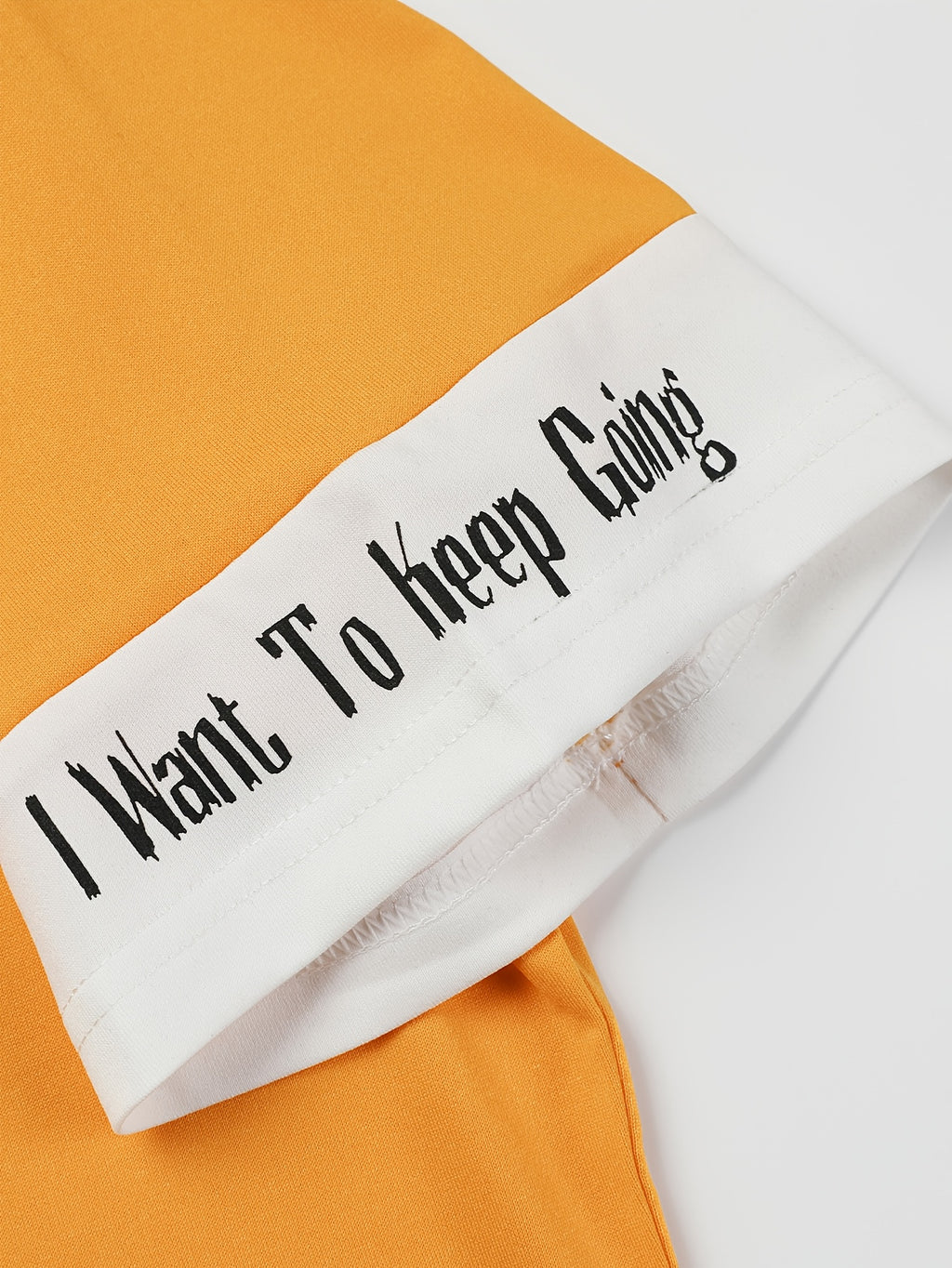 Color-Block Hooded Men'S Casual Letter Print Faux Two-Piece Short Sleeve T-Shirt - Yellow