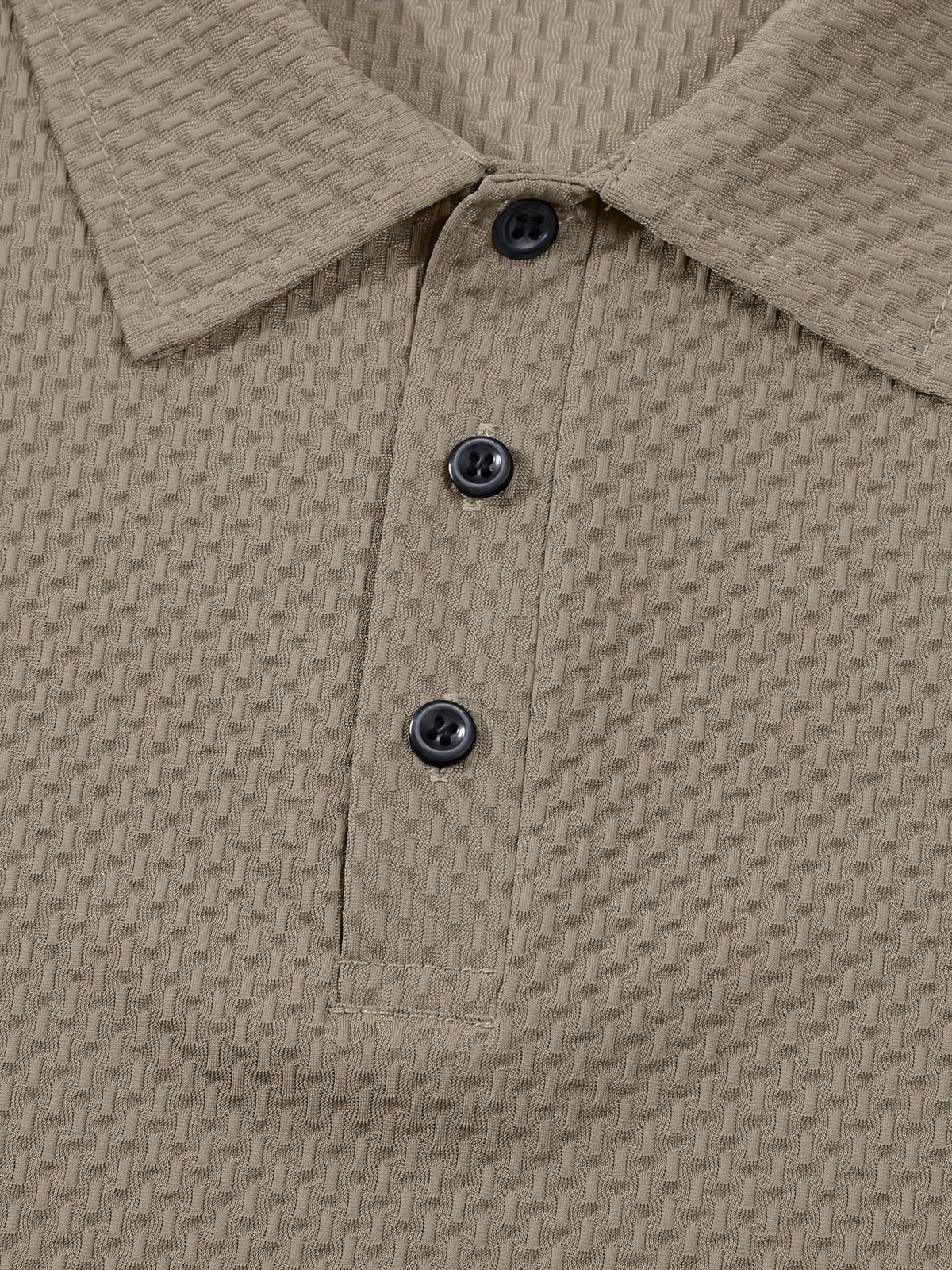 Summer Shirt, Breathable Daily Wear Quick- Fabric Business Casual Short Sleeve with Collar and Button Details, Comfortable and Breathable Micro-Texture Shirt for Casual Attire - Khaki 1