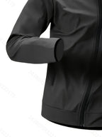 Men'S Spring Thin Hooded Zipper Jacket, Breathable Comfortable Lightweight Portable, Suitable for Daily Outdoor Sports Casual Wear Men'S Skin Suit - Black
