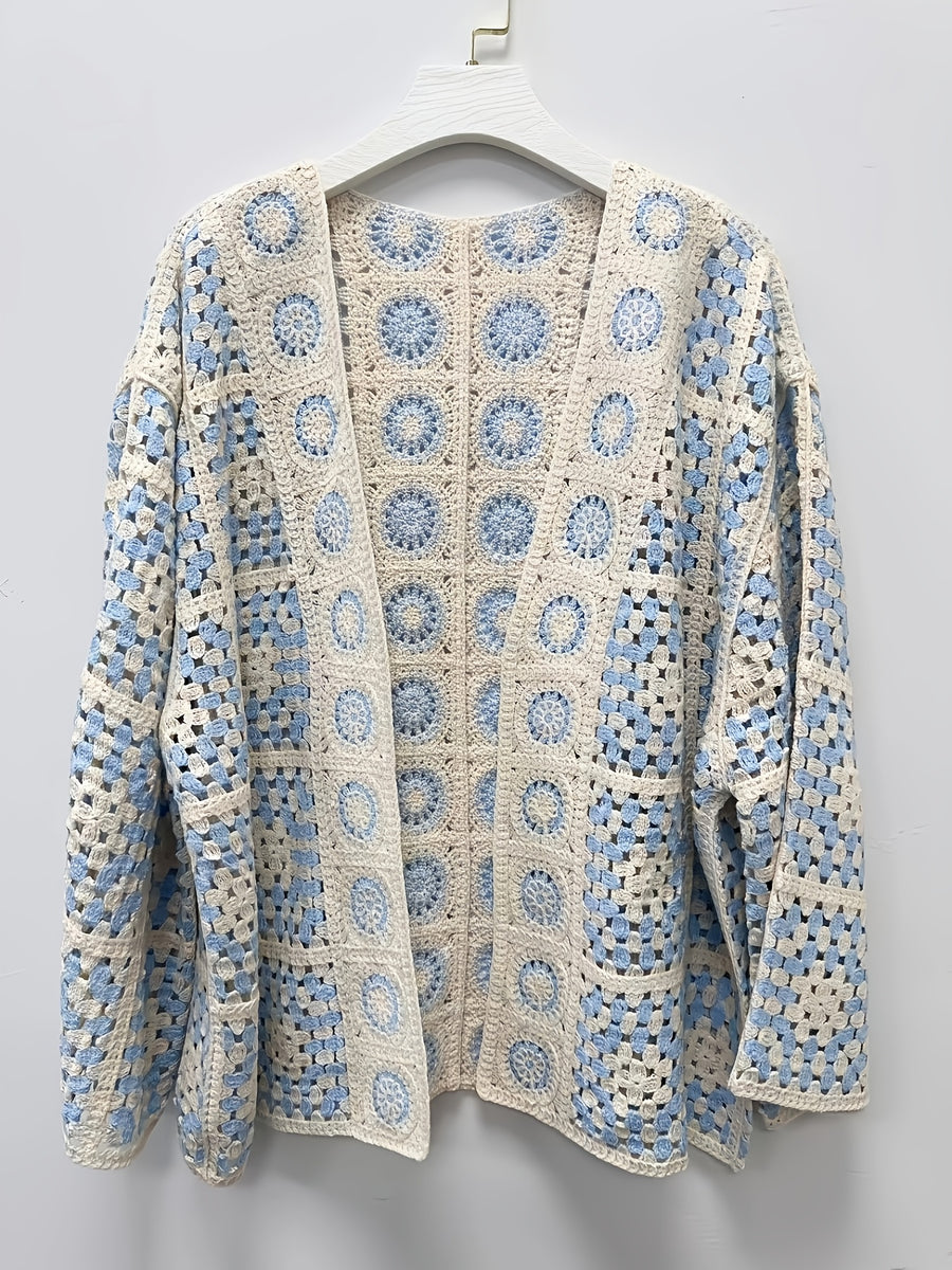 New Autumn Arrival: Early Fall Unique Crochet Embroidery Openwork Sweater, Loose Fit, Versatile, Stylish, And - Mixed colors
