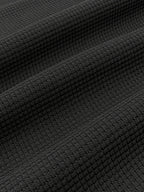 Men'S Henley Short Sleeve T-Shirt by Pearson OBM - A Breathable Waffle Knit Summer Tee Featuring a Button Front, Solid Color V-Neck, Machine Washable for Outdoor And Casual Wear, Stylish Button Details, Lightweight Fabric, And Easy-Care Material - Black