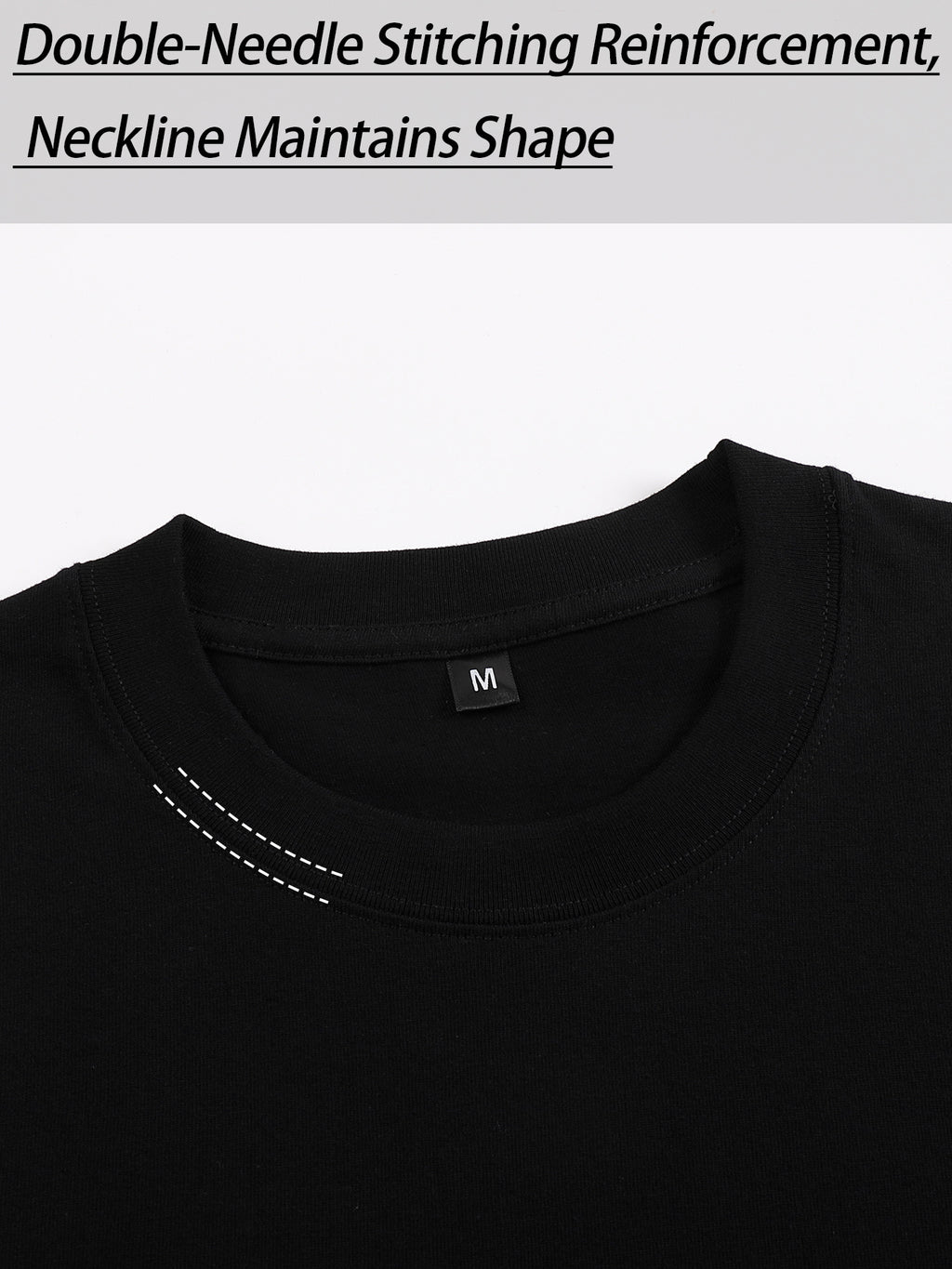 YD-21 Men's 100% Cotton Simple Casual Breathable Sweat-Absorbent Comfortable Short-Sleeve T-Shirt - Black