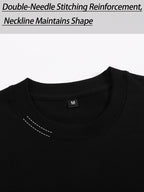 YD-21 Men's 100% Cotton Simple Casual Breathable Sweat-Absorbent Comfortable Short-Sleeve T-Shirt - Black
