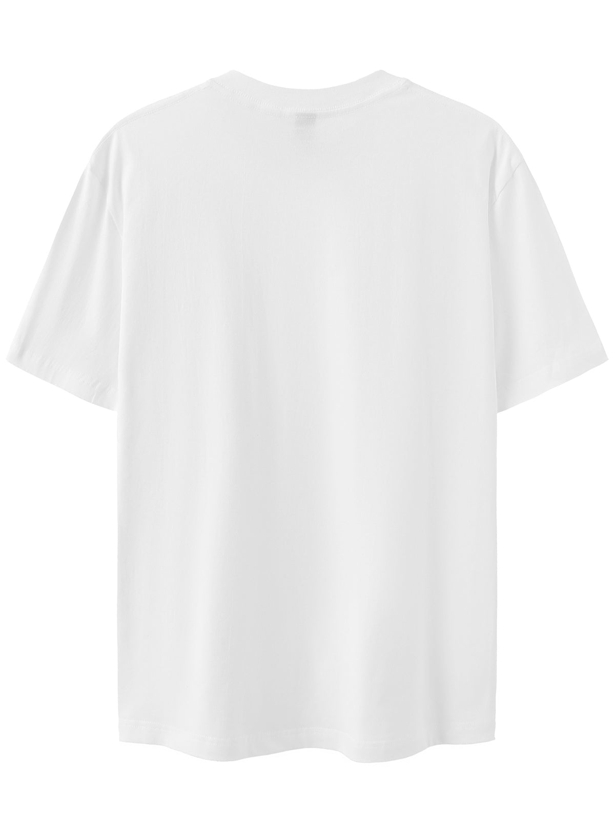 Men's Print Pure Cotton T-Shirt, Summer Fashion Vintage Trendy Casual Breathable Everyday Versatile Crew Neck Short Sleeve Top - White