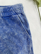 Small Niche Design, Fashionable and Trendy Patterns, Printed Women's Summer Retro Washed Distressed Shorts, Loose and Casual - Royal Blue
