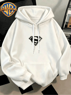 Fashion Hip Hop Print Fashion Brand Casual Versatile Sports Drawstring Pocket Hooded Men'S Sweater, Men'S Autumn And Winter Cute Casual Style, Sports Style Fashion Loose Hoodie, Daily Casual Wear - White