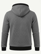 2pcs Men'S Fashion Hoodie Set, Autumn Winter Casual Versatile Long Sleeve with Hood, Multi-Color Available, Ideal for Holiday Gifts - Gray Khaki