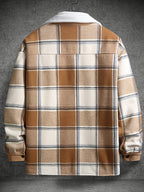 Pearson OBM Men's Fashion Versatile Plaid Jacket - Khaki