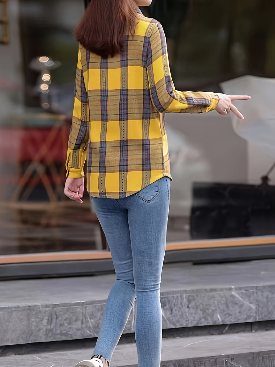 Spring And Autumn Fashion Fleece Shirt - Yellow