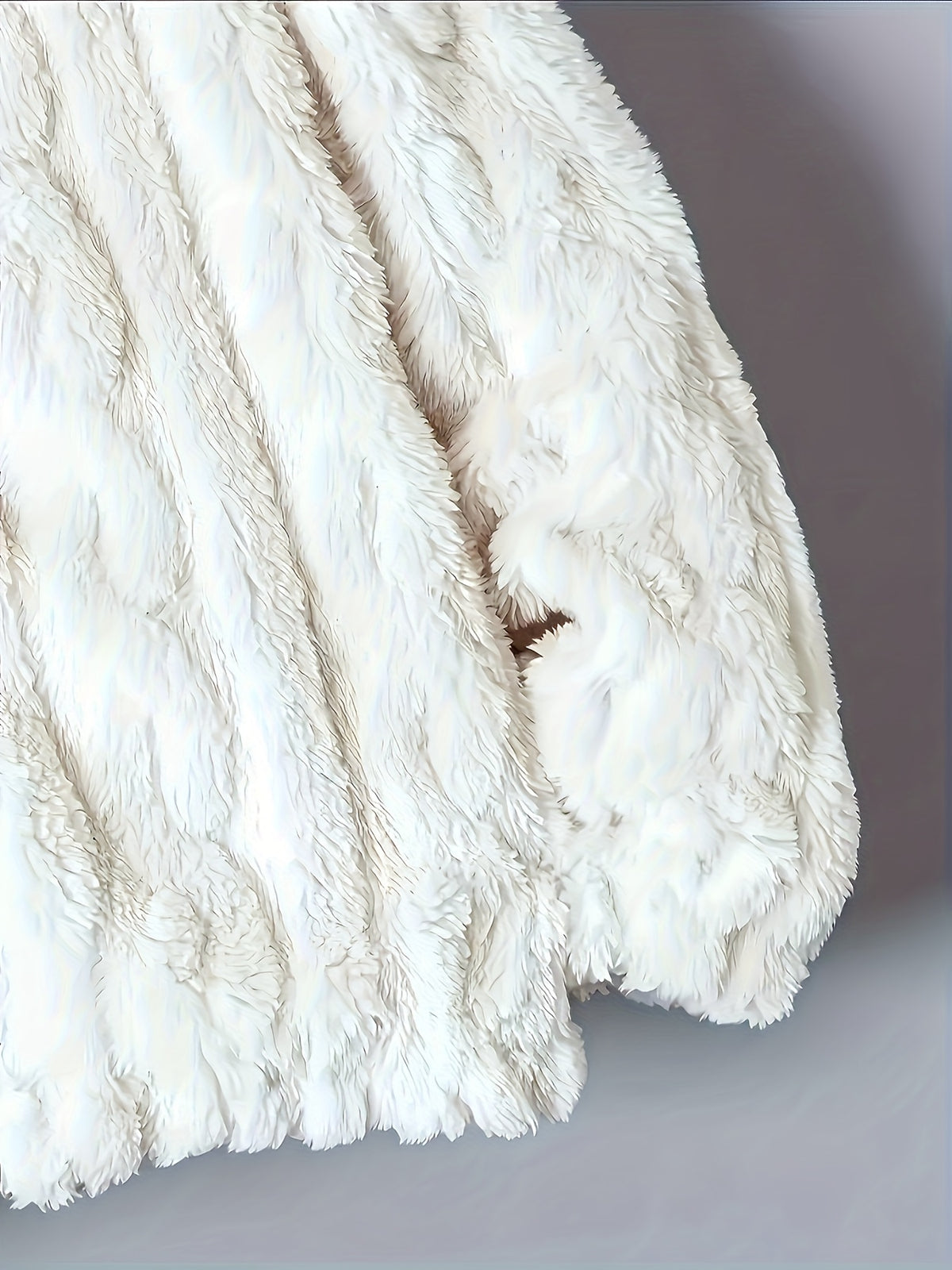 Plus Size - Autumn Winter Warm Thick Fleece Hooded Sweatshirt, Loose Casual Jacket, Coral Fleece Material, Plus Size Women'S Jacket/Winter Coat, Plus Size Women'S Outerwear, Elegant Women'S Shawl - White