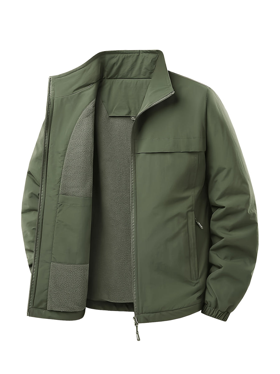 2026 New Jacket, Men'S Jacket, Outdoor Casual All-Match, Puffy And Warm, Winter Outdoor Travel, Men'S Jacket And Sports Coat, Fleece-Lined Jacket, Casual Warm Clothing, Casual Fashion Jacket - Olive Green
