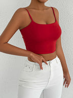 European and American Summer Sexy Versatile Camisole Top, Cross-Border New Crop Top, Can Be Worn Outdoors, Ultra-Short Top - Red