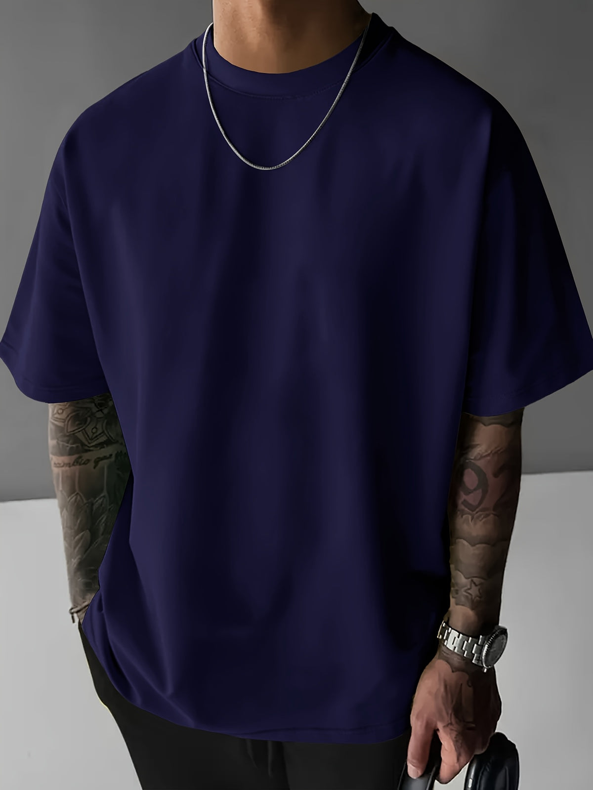 Men'S Short Sleeve T-Shirt, 100% Fabric, Loose Fit, Fashion Casual Round Neck Top, Spring Summer Outdoor Apparel for Men, Tops for 11 Holidays - Royal Blue